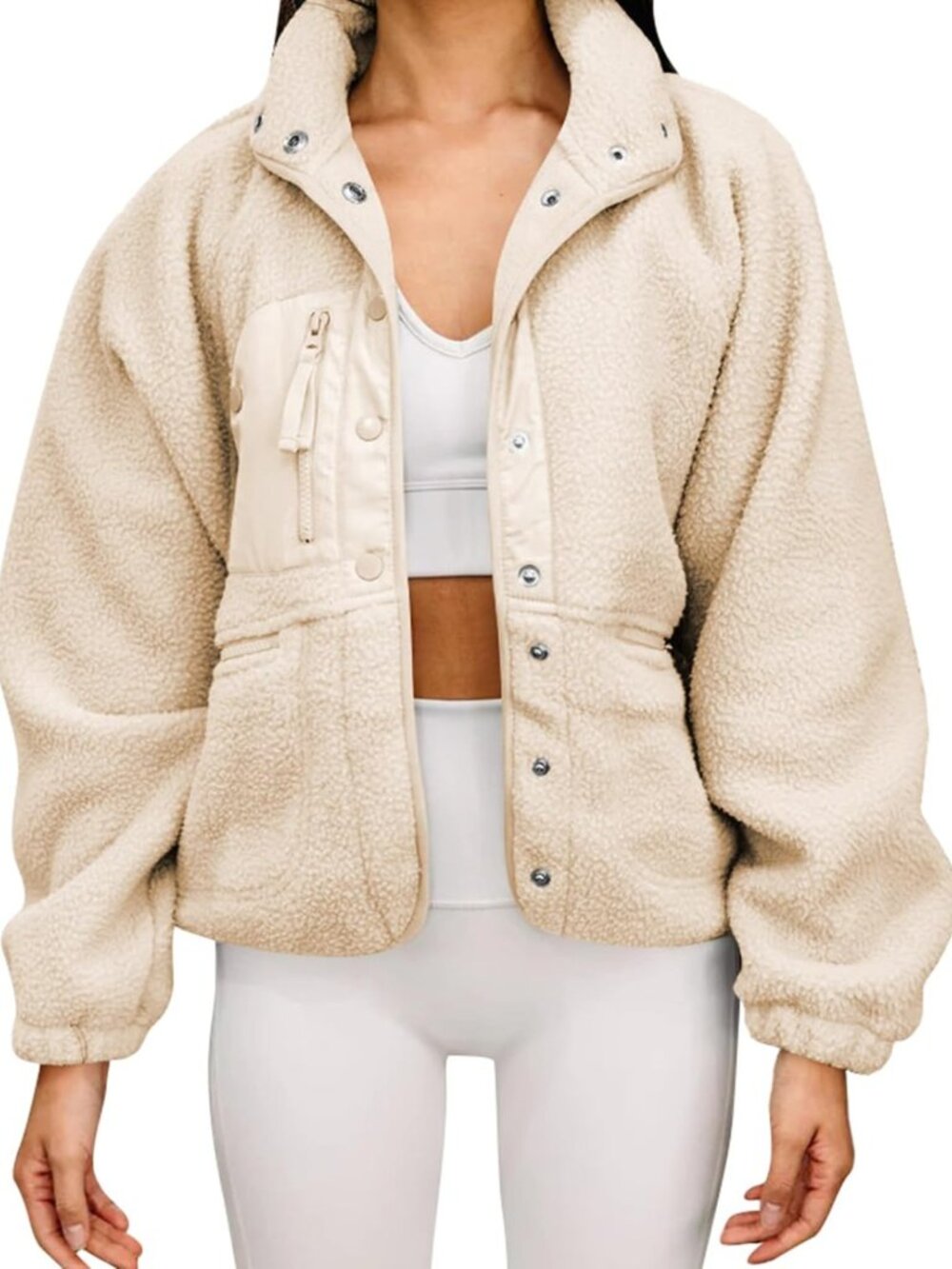 Cozy Women's Winter Coat - Casual Lapel Long Sleeve Fleece Faux Fur Jacket